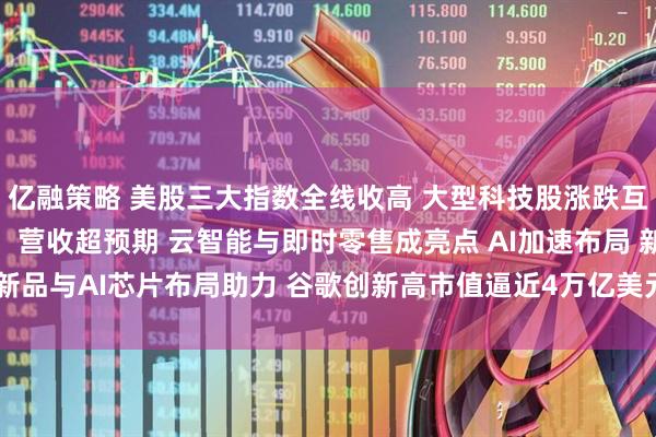 亿融策略 美股三大指数全线收高 大型科技股涨跌互现 阿里巴巴季度财报：营收超预期 云智能与即时零售成亮点 AI加速布局 新品与AI芯片布局助力 谷歌创新高市值逼近4万亿美元 ｜从华尔街到陆家嘴